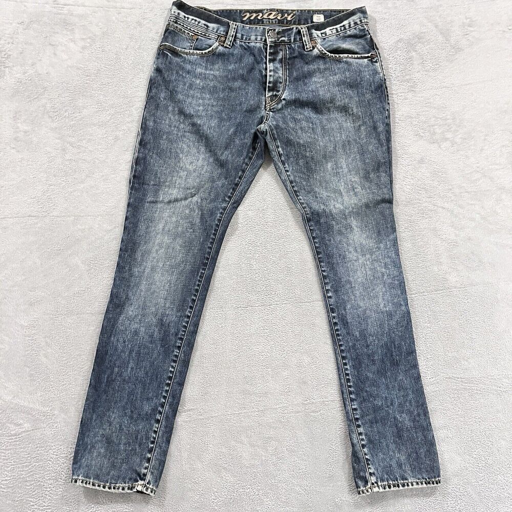 Mavi Jeans Yves Low Rise Skinny 37x33 Blue Denim Mens